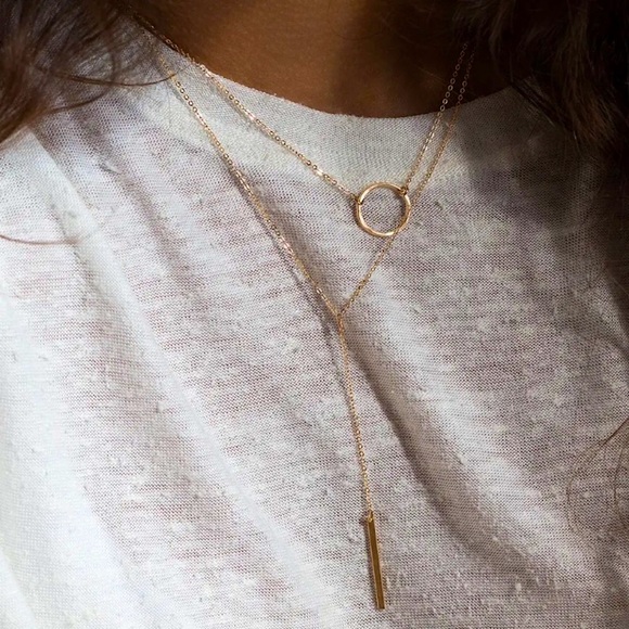 ⚜️𝟯𝟬%𝗢𝗙𝗙 𝗯𝘂𝗻𝗱𝗹𝗲𝘀 𝟯+⚜️ NEW Bar Drop Delicate Stainless Steel Necklace - Picture 12 of 15